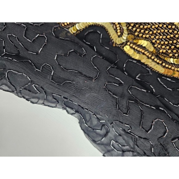 Mob WIFE Vintage 1980s Beaded Silk Cocktail/Evening Dress Sz XL - Picture 7 of 10